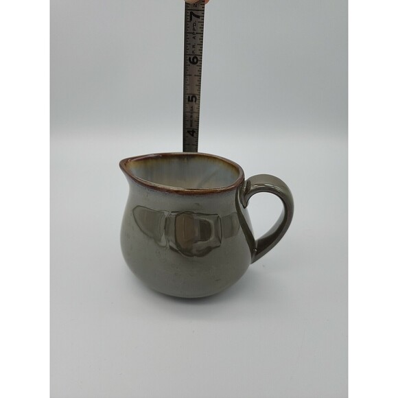 Sango Creamer Pitcher Stoneware Green Brown Glaze Pottery Nice - Picture 7 of 12